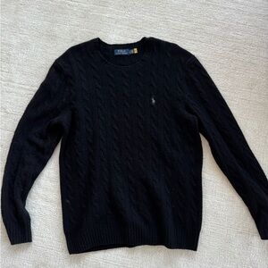 Polo by Ralph Lauren Classic Black Crewneck cable knit Sweater